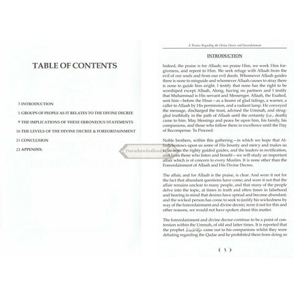 A Treatise Regarding the Divine Decree and Foreordainment By Shaykh Muhammad Al-Uthaymin
